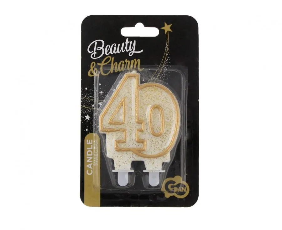 Svíčka narozeninová číslice 40 zlatá