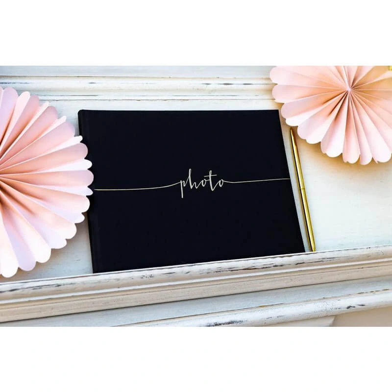 Svatební foto album černé se zlatým nápisem