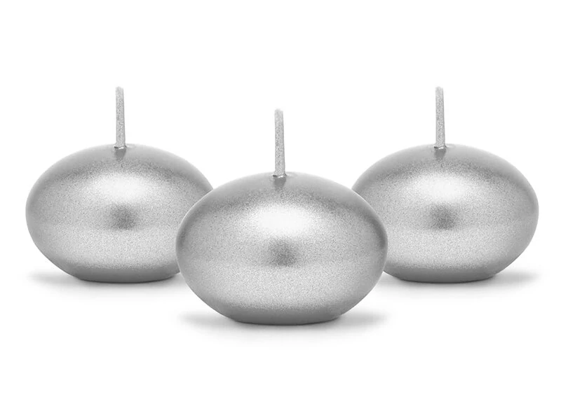 Svíčka plovoucí metalická stříbrná 4 cm