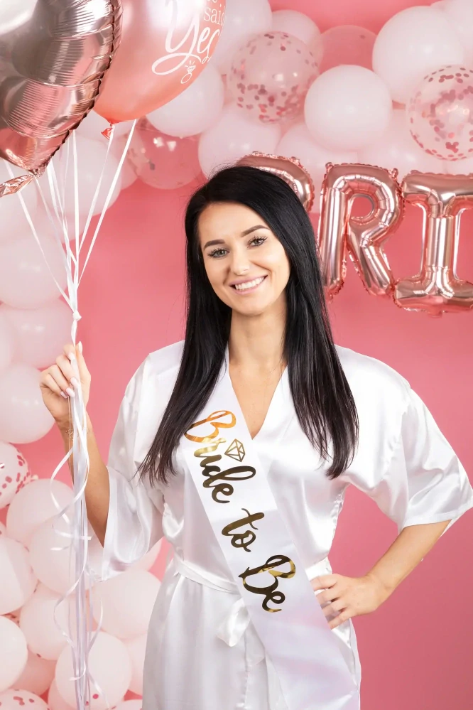 Šerpa Bride to be - bílá se zlatým diamantem