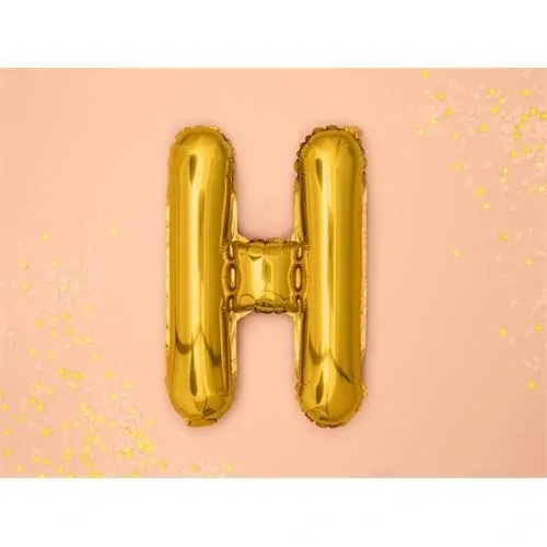 Foliové písmeno H zlaté 35 cm