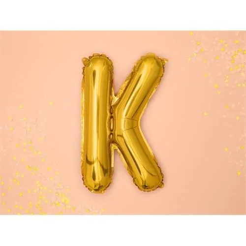 Foliové písmeno K zlaté 35 cm