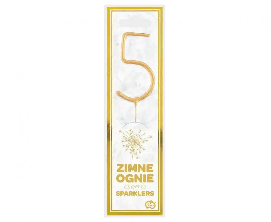 Ozdoba na dort - prskavka číslice 5