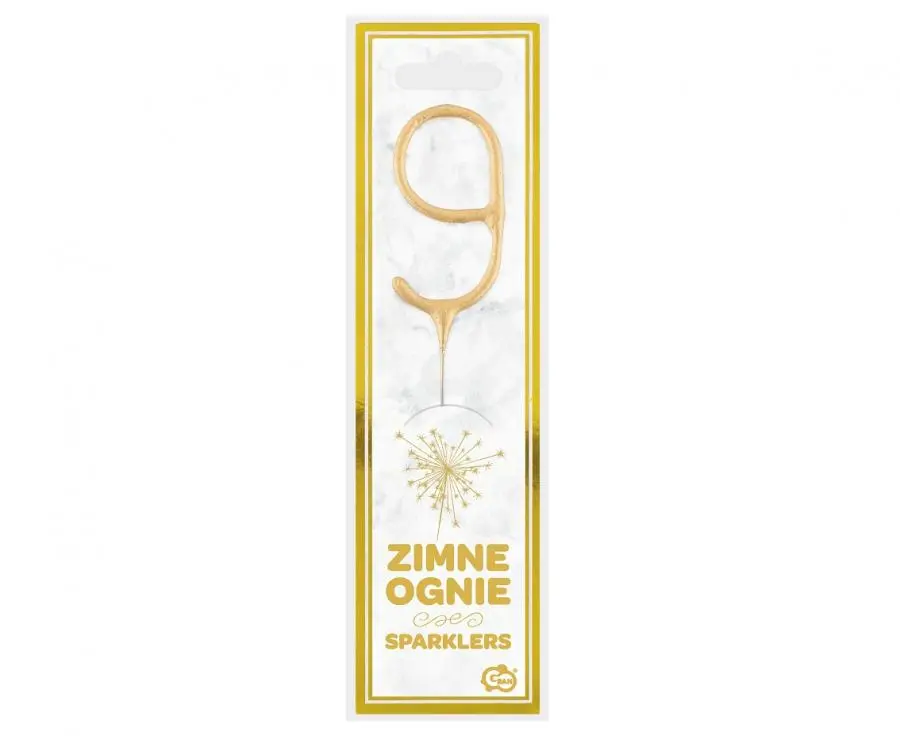 Ozdoba na dort - prskavka číslice 9