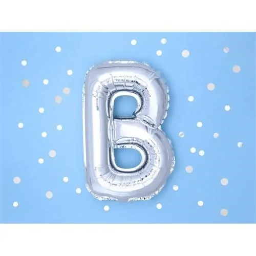 Foliové písmeno B stříbrné 35 cm