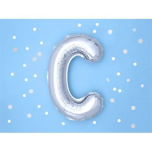Foliové písmeno C stříbrné 35 cm
