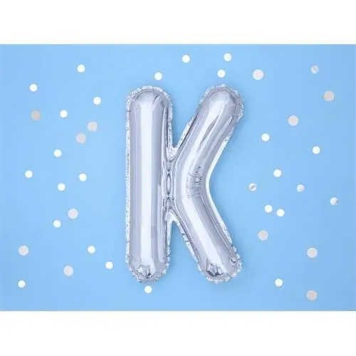 Foliové písmeno K stříbrné 35 cm
