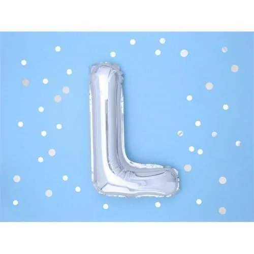 Foliové písmeno L stříbrné 35 cm