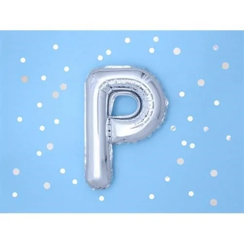 Foliové písmeno P stříbrné 35 cm