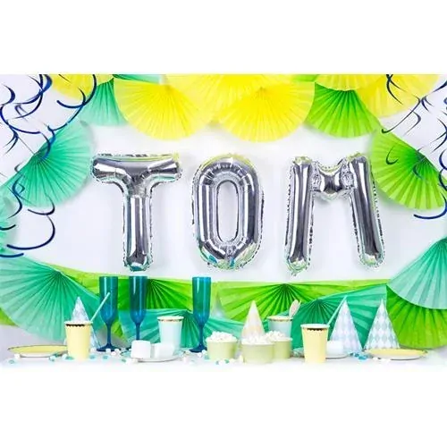 Foliové písmeno T stříbrné 35 cm