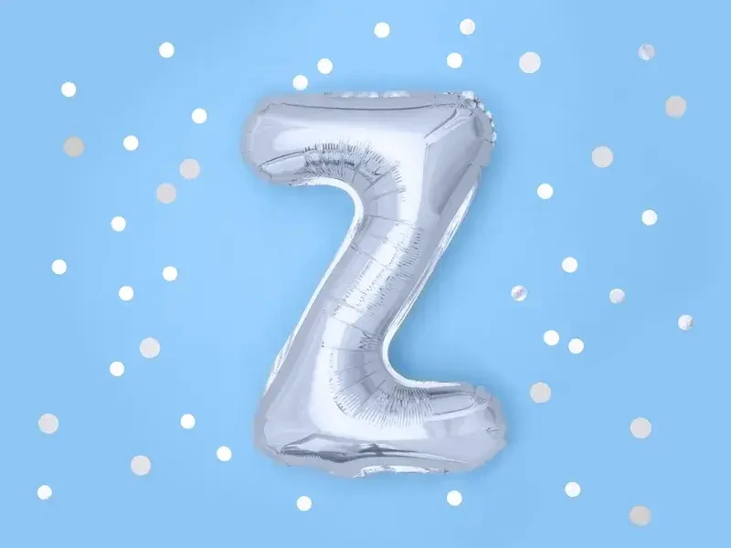 Foliové písmeno Z stříbrné 35 cm