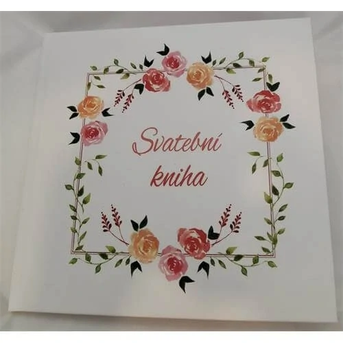 Svatební kniha hostů s českým nápisem - růže