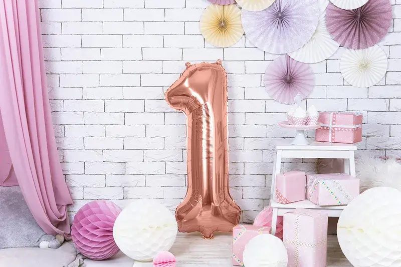 Foliová číslice - rose gold 1 - 86 cm