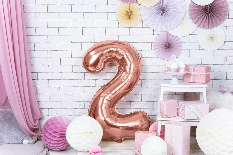 Foliová číslice - rose gold 2 - 86 cm