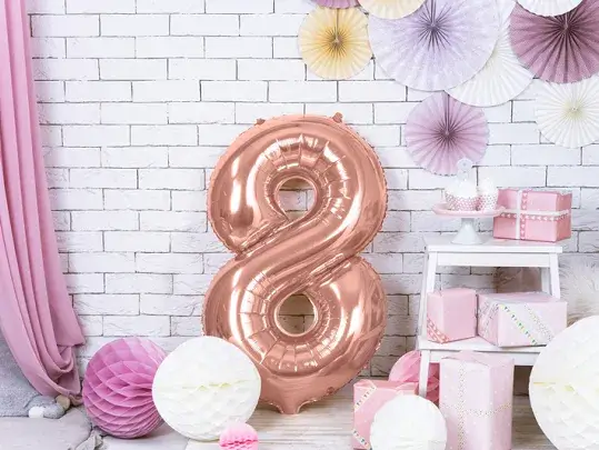 Foliová číslice - rose gold 8 - 86 cm