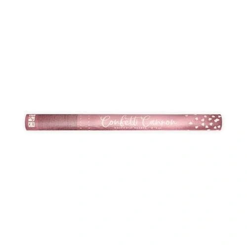 Vystřelovací konfety metalická srdíčka rose gold - 60 cm
