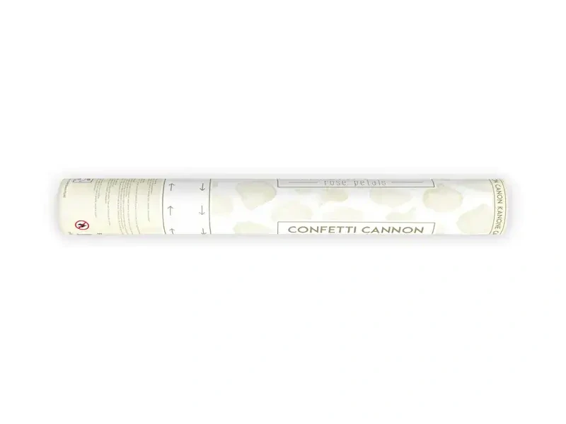Vystřelovací konfety - krémové lísky růží 40 cm