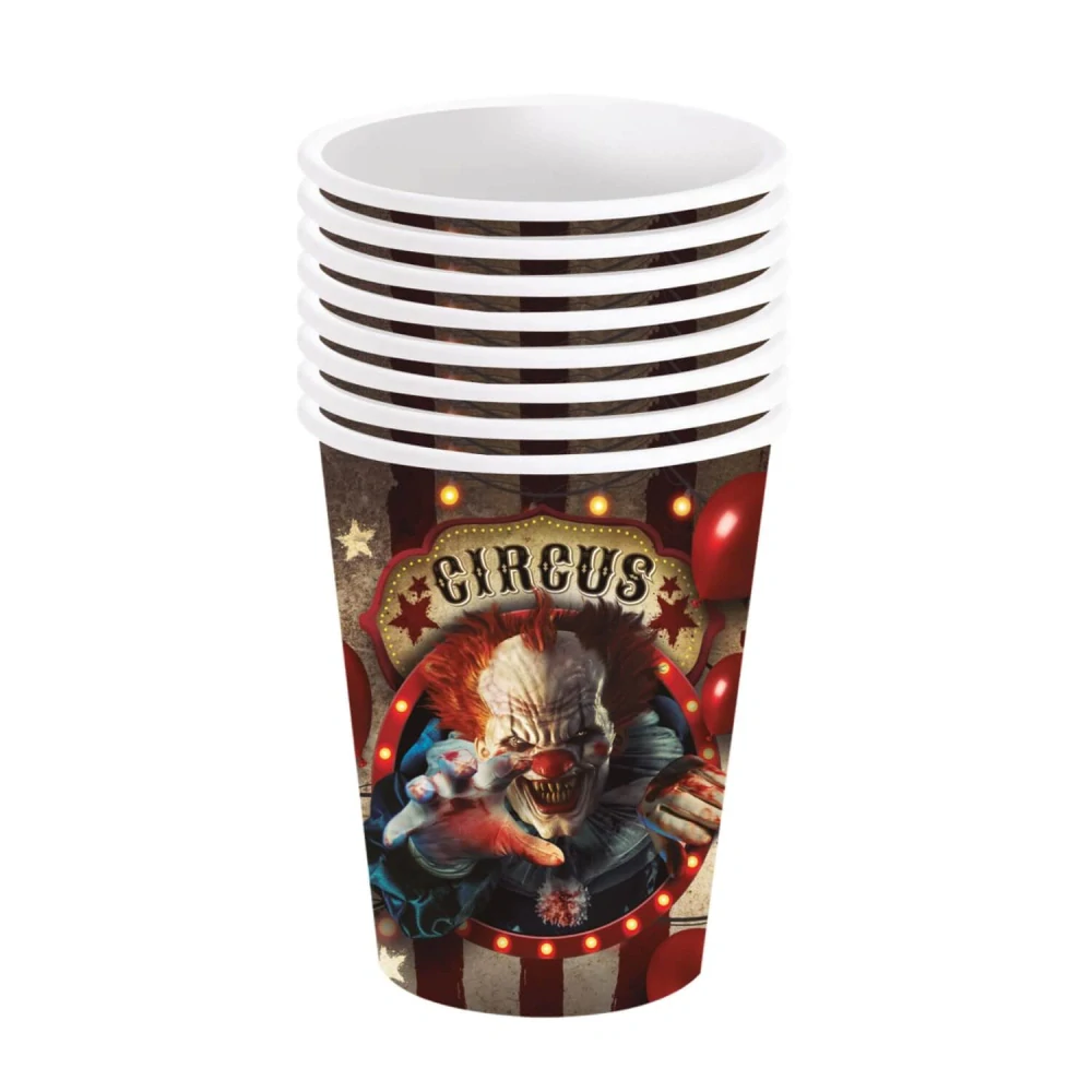 Papírové kelímky Strašidelný cirkus 6 ks