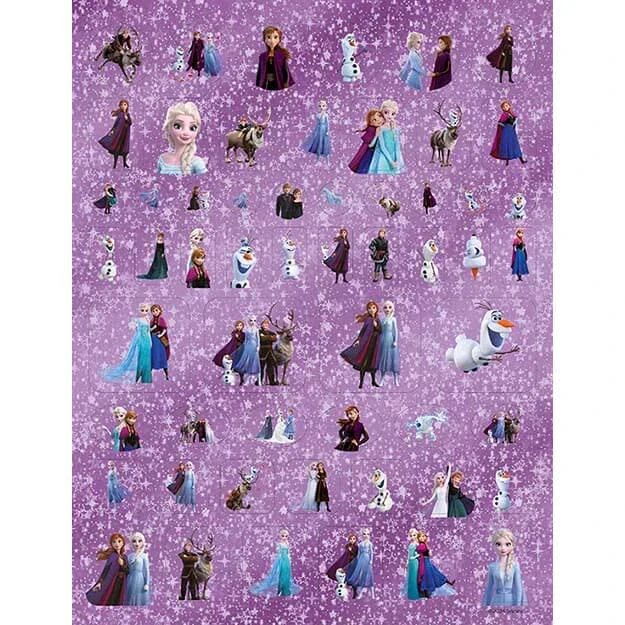 100 metalických samolepek s omalovánkami Ledové království