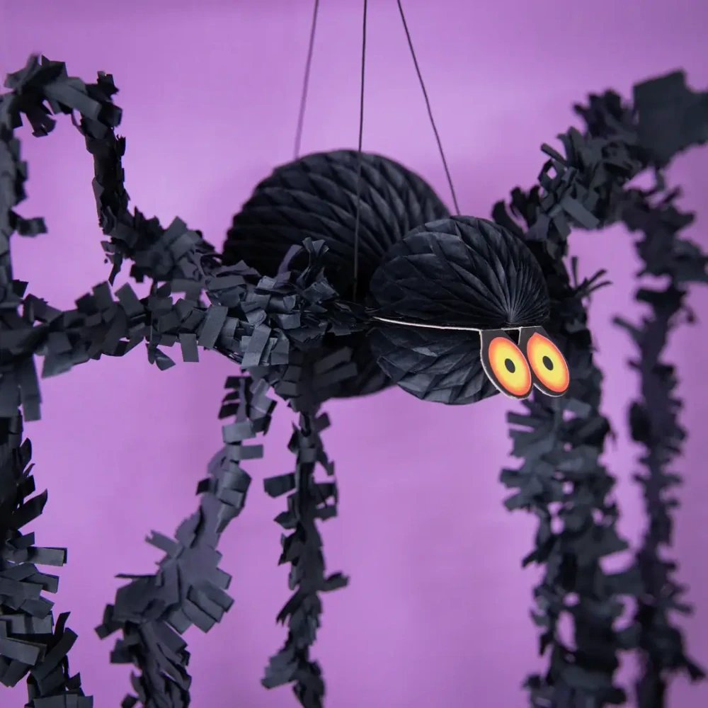 Halloweenská závěsná dekorace pavouk 75 cm