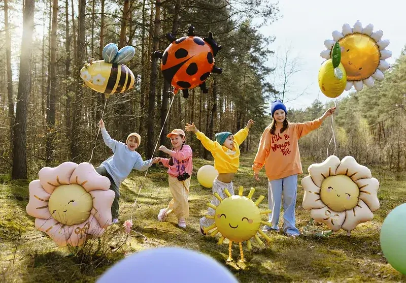 Fóliový balonek chodící Sluníčko 91cm