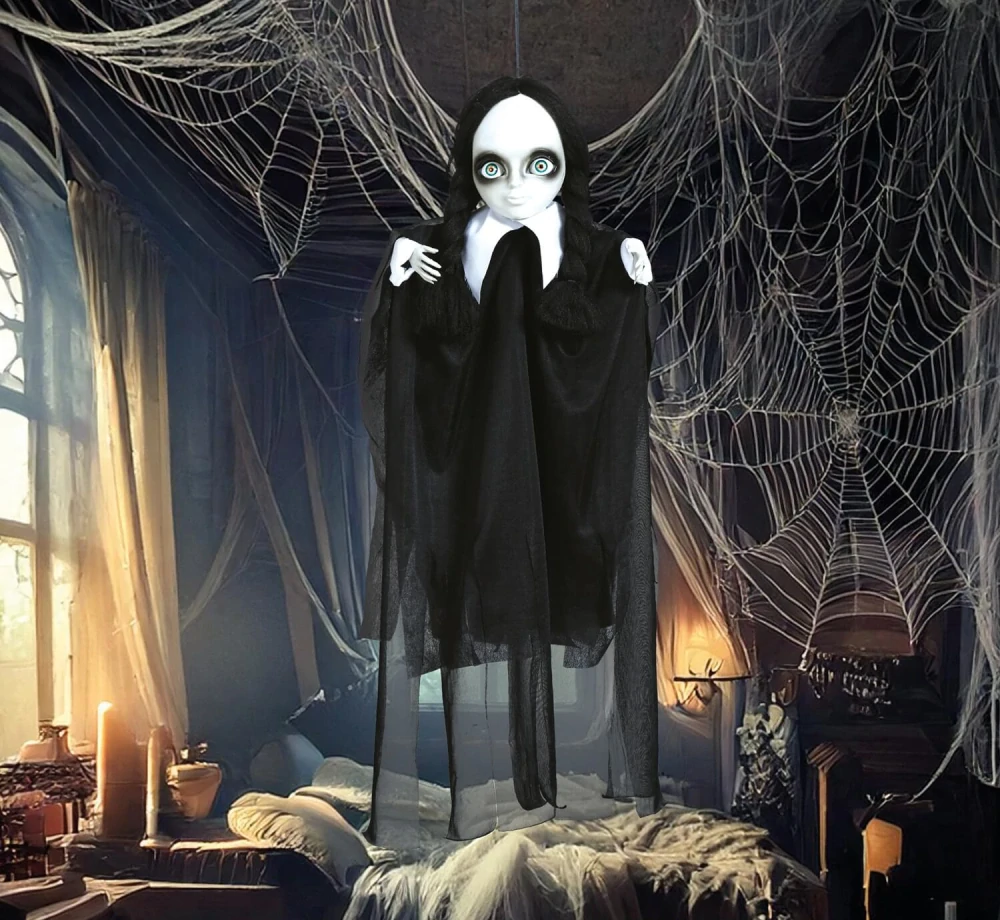 Závěsná halloweenská dekorace školní dívka 70 cm