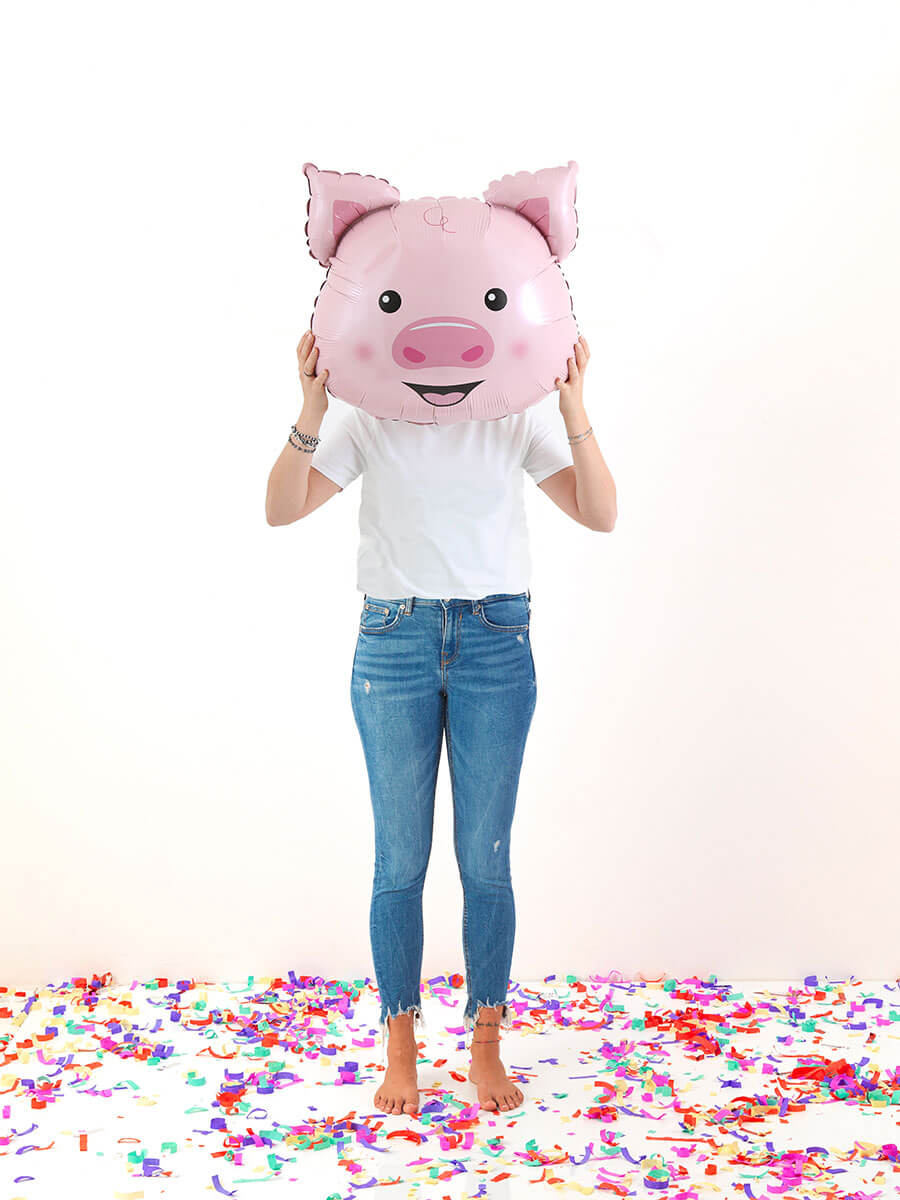 Fóliový balónek - hlava prasátka 76 cm