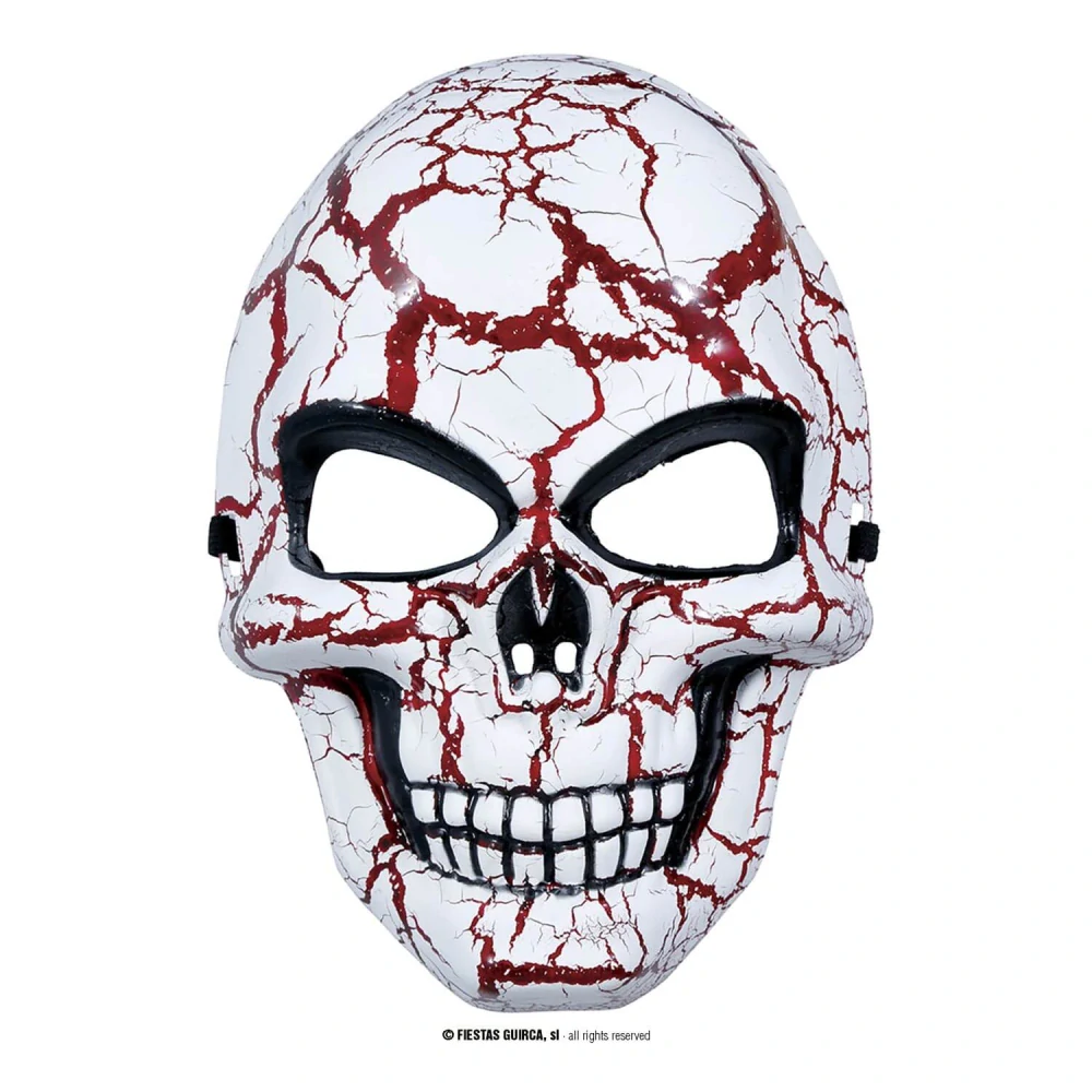 Halloweenská maska Krvavá lebka bílá