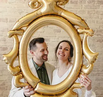 Fóliový balónek zlatý rámeček 95 cm