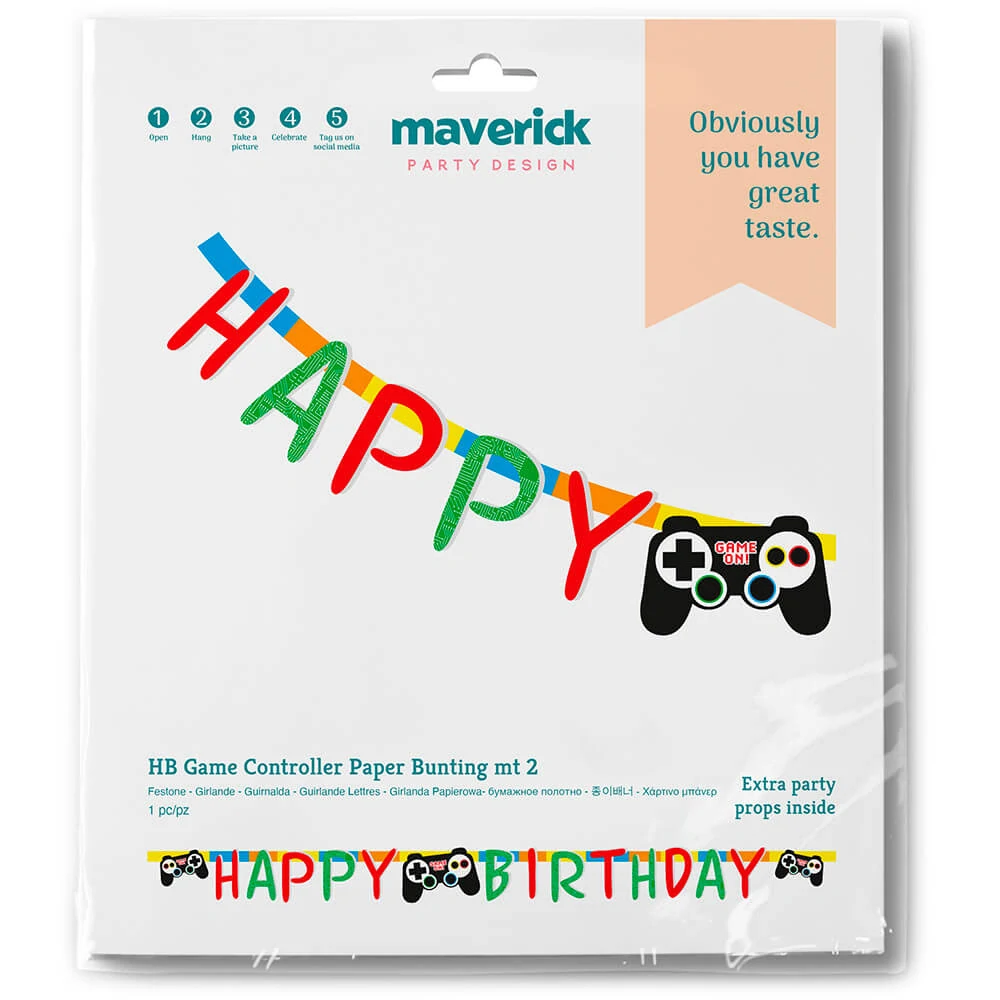 Narozeninový baner Herní párty - Happy Birthday 2m