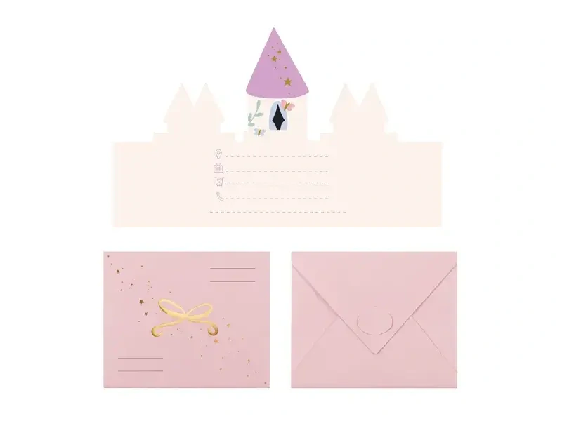Pozvánky a obálky Princeznovský zámek 6ks