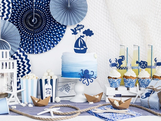 Dekorační rozety "modrý mix"