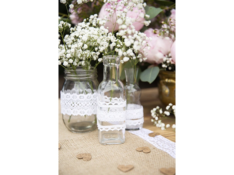 Bavlněná dekorativní krajka bílá 3ks