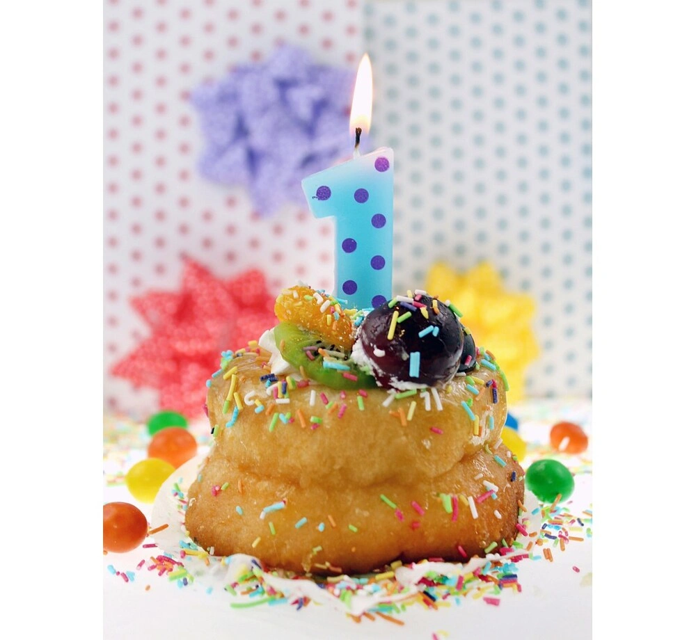 Svíčka dortová TEČKY "1" 6cm