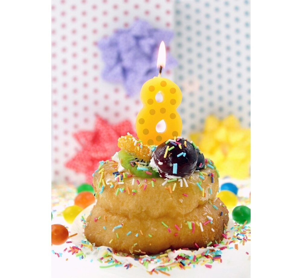 Svíčka dortová TEČKY "8" 6cm