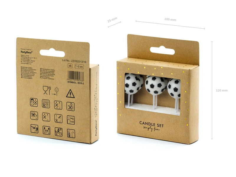Svíčky "Fotbalové míče" 6ks