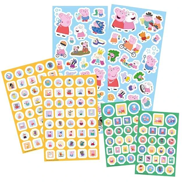 Samolepkový set s omalovánkami a voskovkami Prasátko Peppa 500 ks