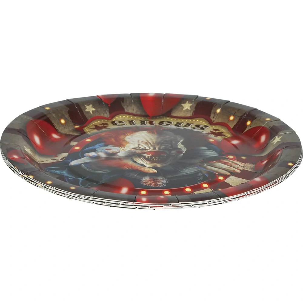 Papírové talíře Strašidelný cirkus 23 cm - 6 ks