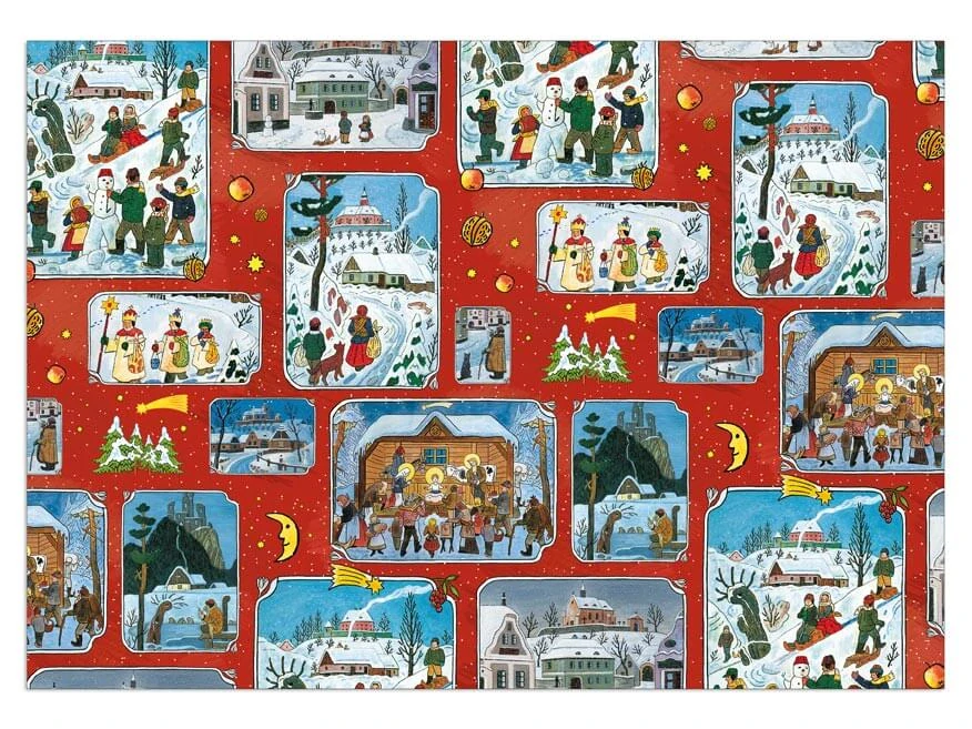 Balicí papír Vánoční Ladovská zima 100 x70 cm - 2 ks