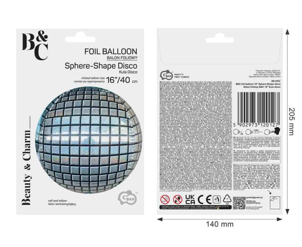 Foliový balonek Disco koule 40 cm