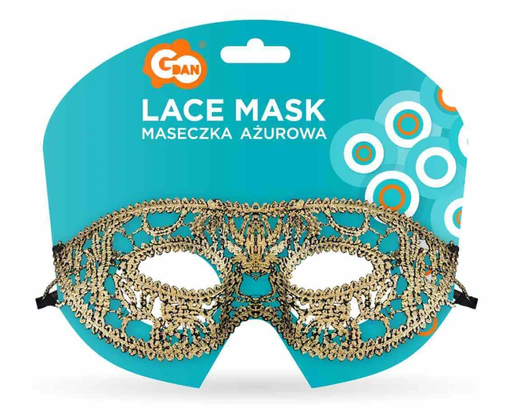 Škraboška krajková zlatá 