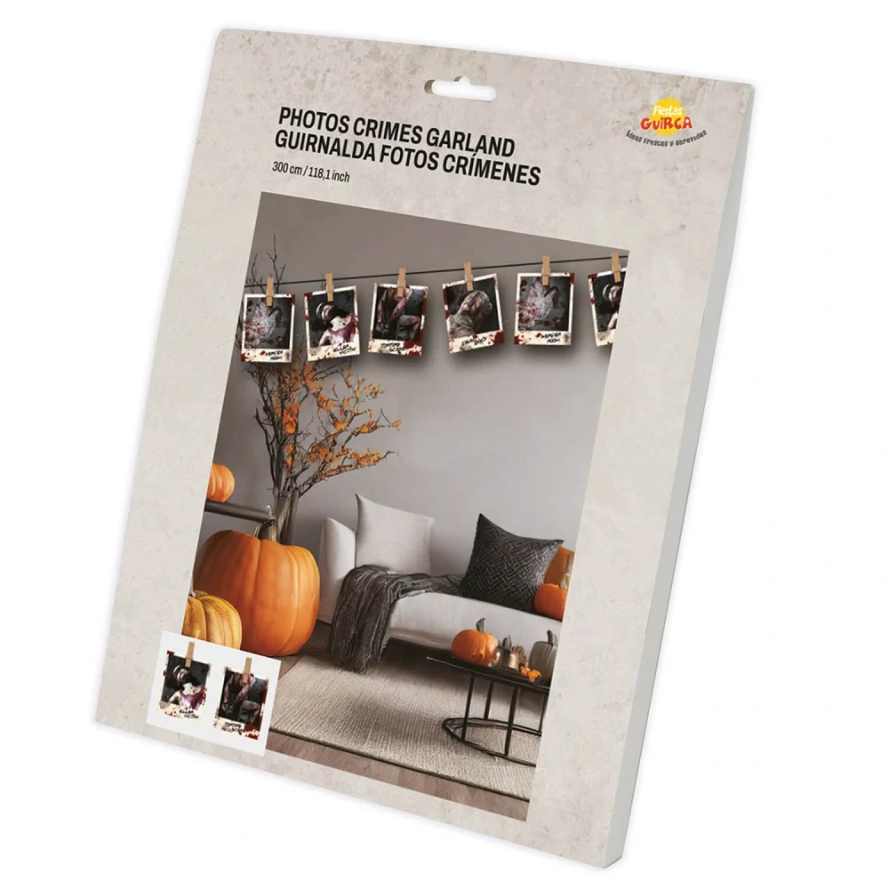 Halloweenská girlanda Místo činu 274 cm