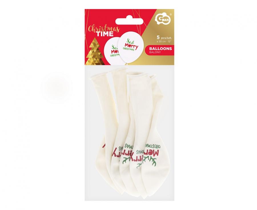 Latexové balonky Merry Christmas 30 cm - 5 ks