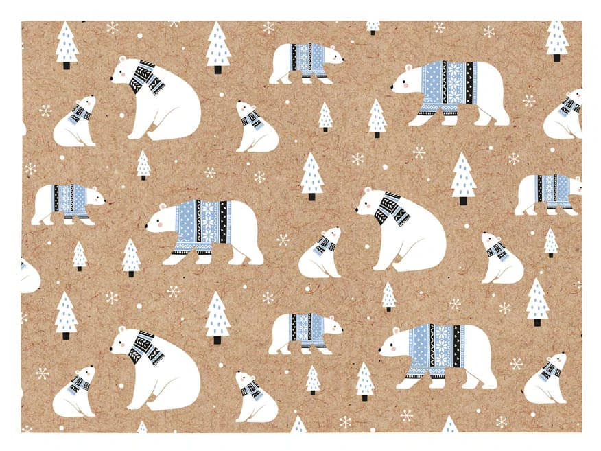 Balící papír kraft Vánoce - mix 