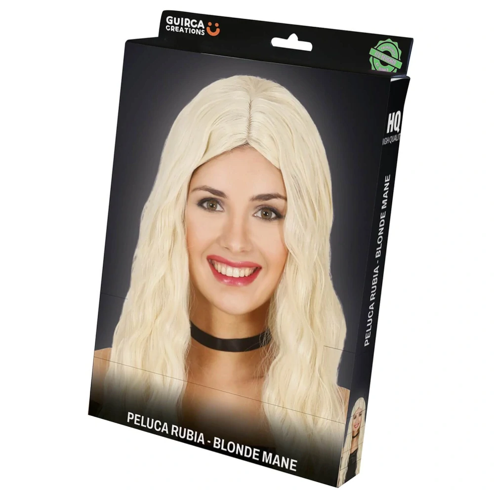 Paruka blond dlohá vlnitá