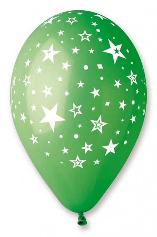 Latexový balonek s potiskem bílé hvězdy