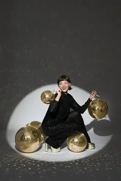Disco koule zlatá 20cm