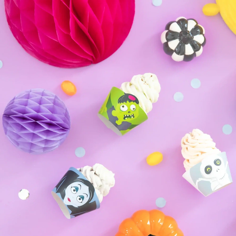 Dekorace na cupcaky Halloween Monstra 6ks