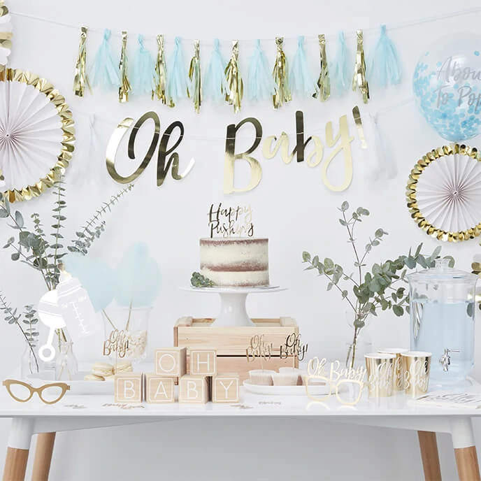 Girlanda střapce modro-zlaté 2m