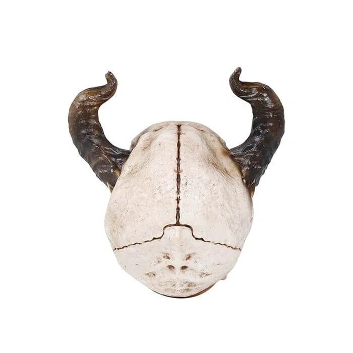 Halloweenská dekorace lebka s rohy